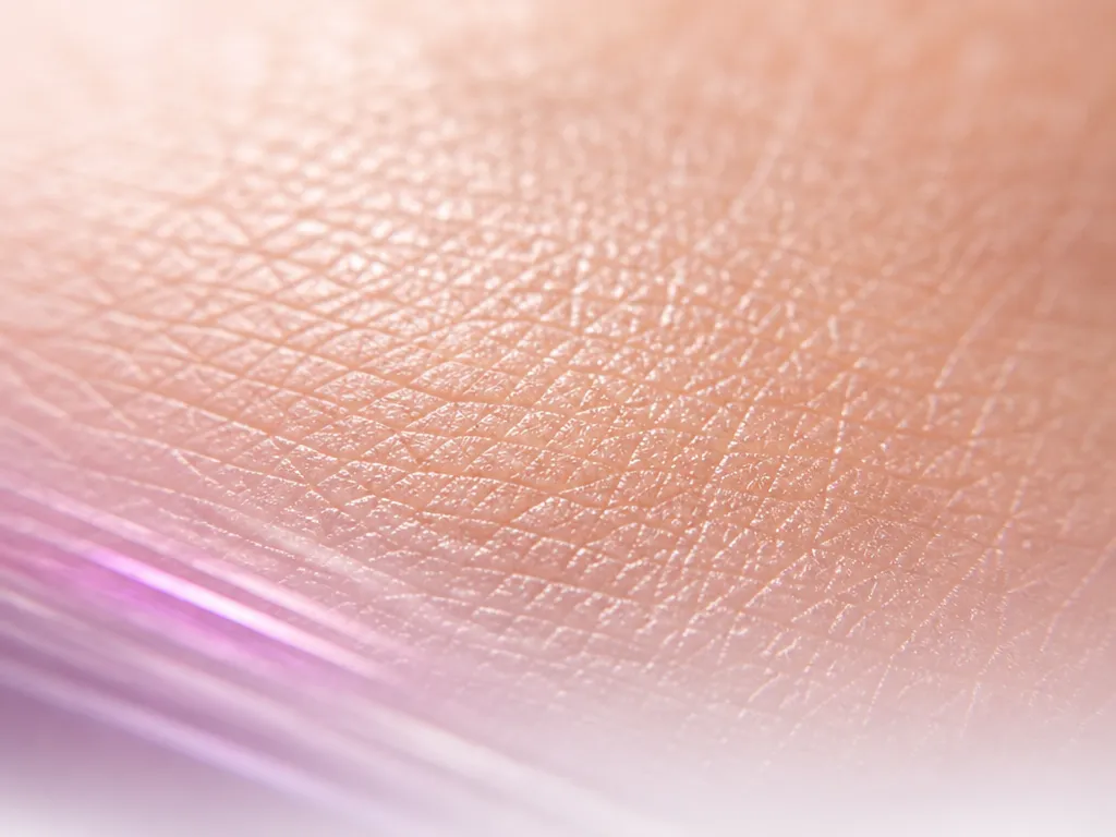 Close-up realistic skin showing smoother-looking texture.