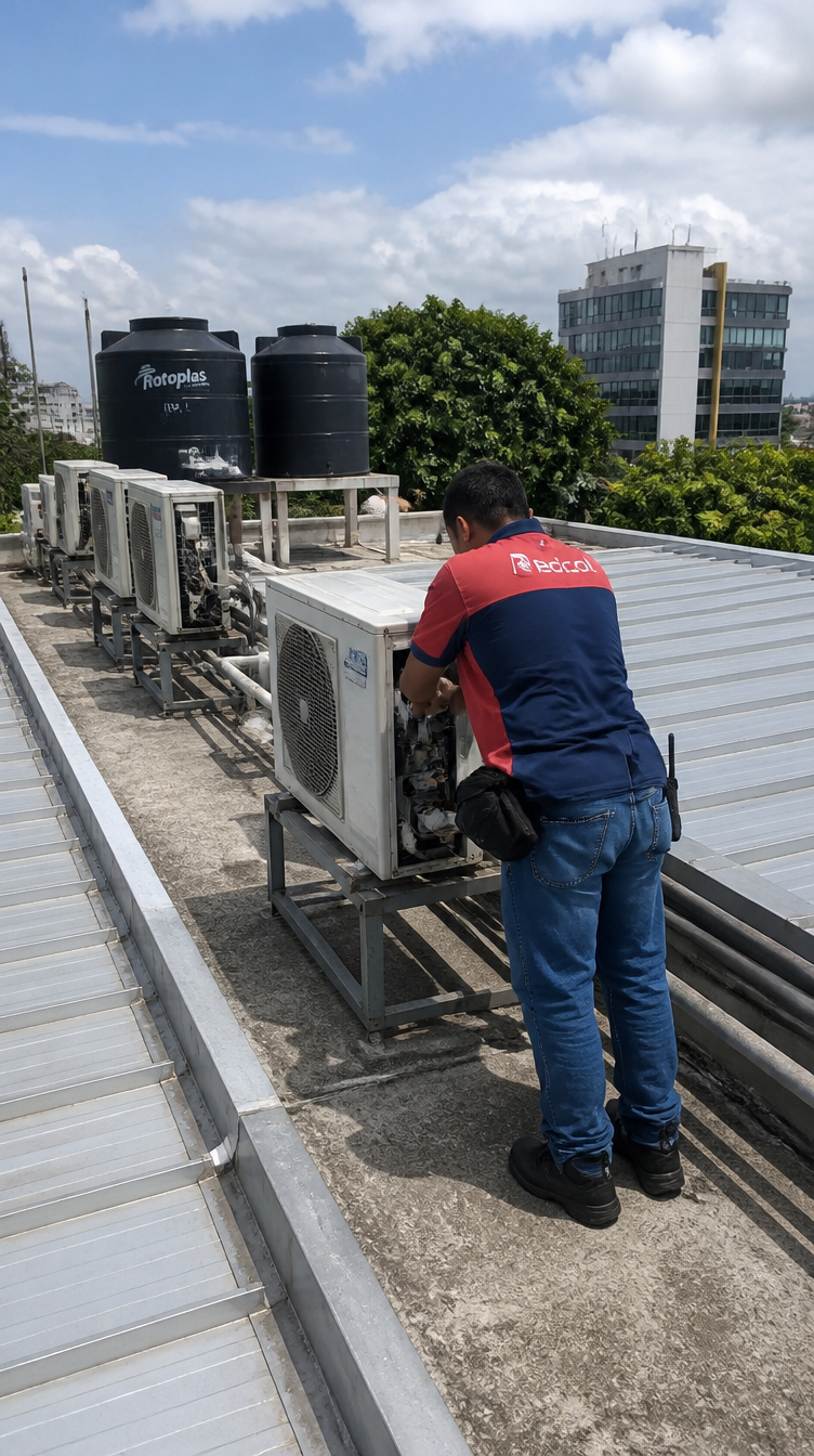 Aircond service technician work photo