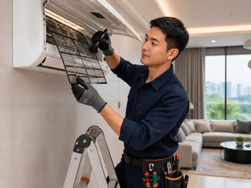 Aircond servicing for cooling, ice forming and water leaking issues